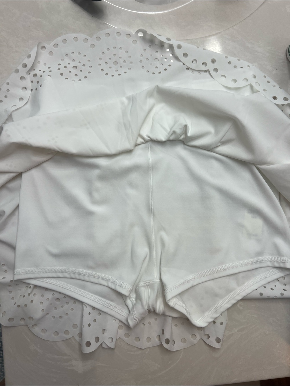 Offline By Aerie Real Me Eyelet Skort White Tiered Tennis Mini Skirt Sz. Medium - Picture 5 of 11
